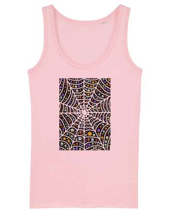 Halloween Emoji Spiderweb Cotton Pink