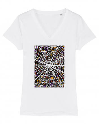 Halloween Emoji Spiderweb White