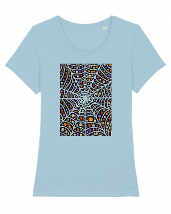 Halloween Emoji Spiderweb Sky Blue