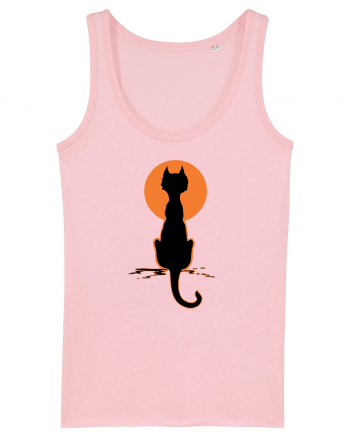 Halloween Moon Cat Cotton Pink