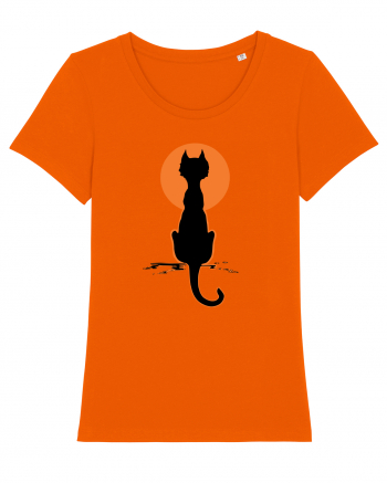 Halloween Moon Cat Bright Orange