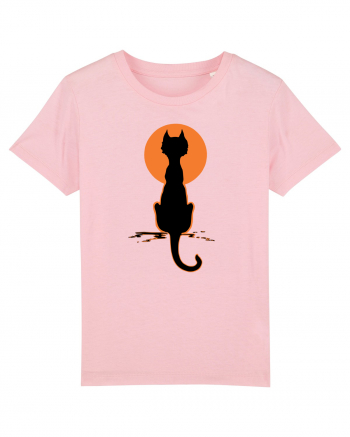 Halloween Moon Cat Cotton Pink