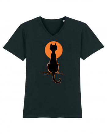 Halloween Moon Cat Black