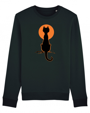 Halloween Moon Cat Black