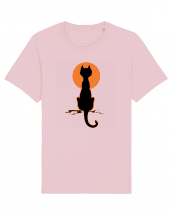 Halloween Moon Cat Cotton Pink