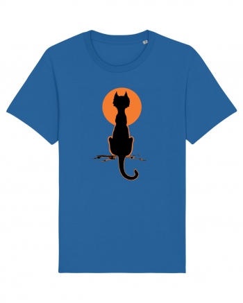 Halloween Moon Cat Royal Blue