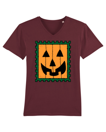 Halloween Stamp Face Burgundy