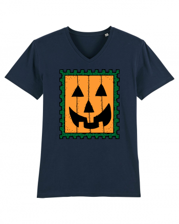 Halloween Stamp Face French Navy