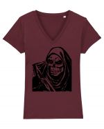 Scary Death Face Tricou mânecă scurtă guler V Damă Evoker