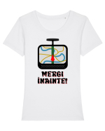 MERGI INAINTE! Tricou mânecă scurtă guler larg fitted Damă Expresser