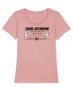Social Distancing Wiener Tricou mânecă scurtă guler larg fitted Damă Expresser