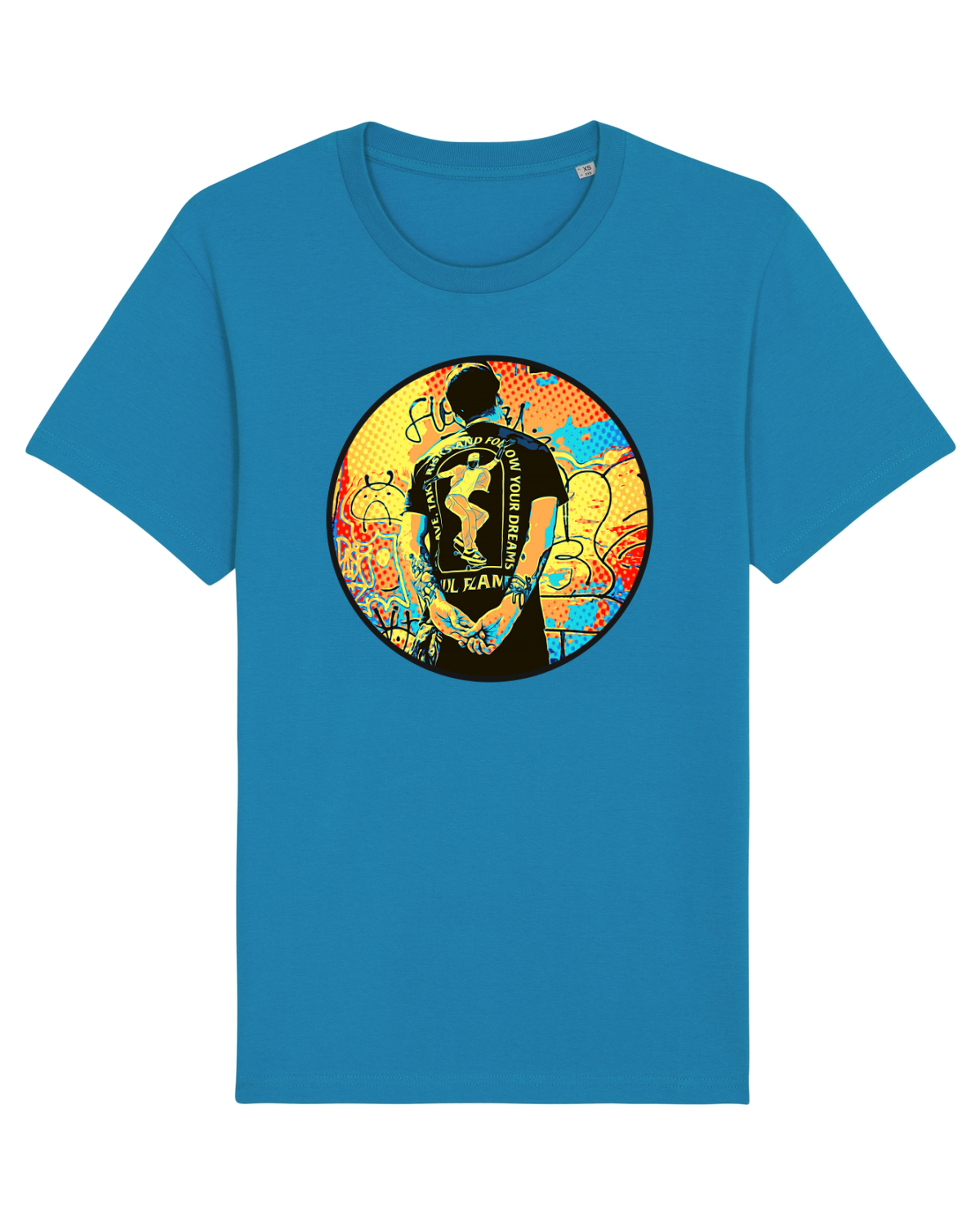Tricou mânecă scurtă Unisex Rocker Azur