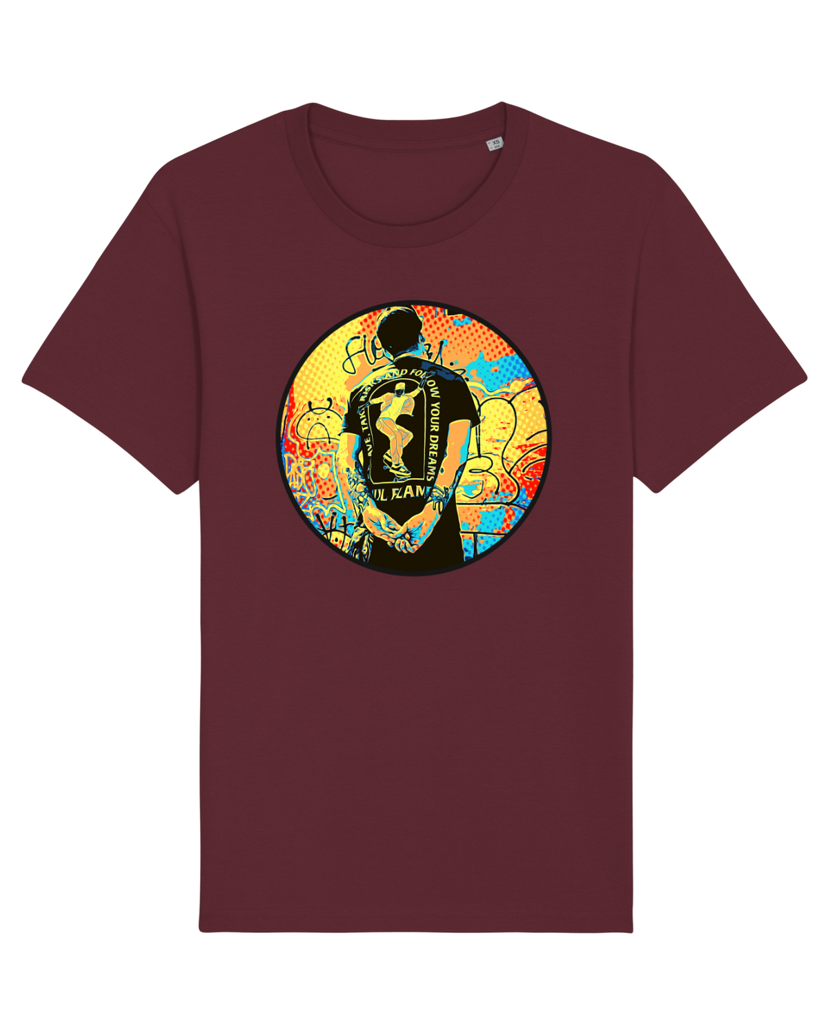 Tricou mânecă scurtă Unisex Rocker Burgundy