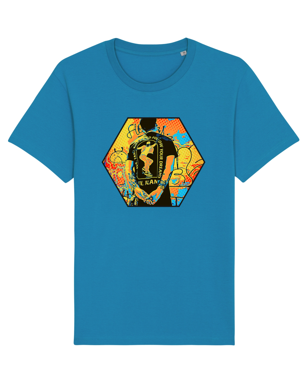 Tricou mânecă scurtă Unisex Rocker Azur