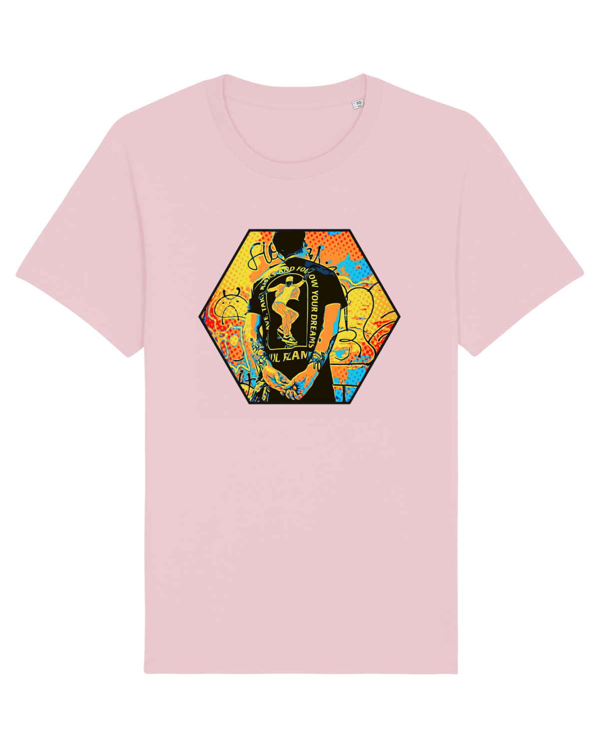 Tricou mânecă scurtă Unisex Rocker Cotton Pink