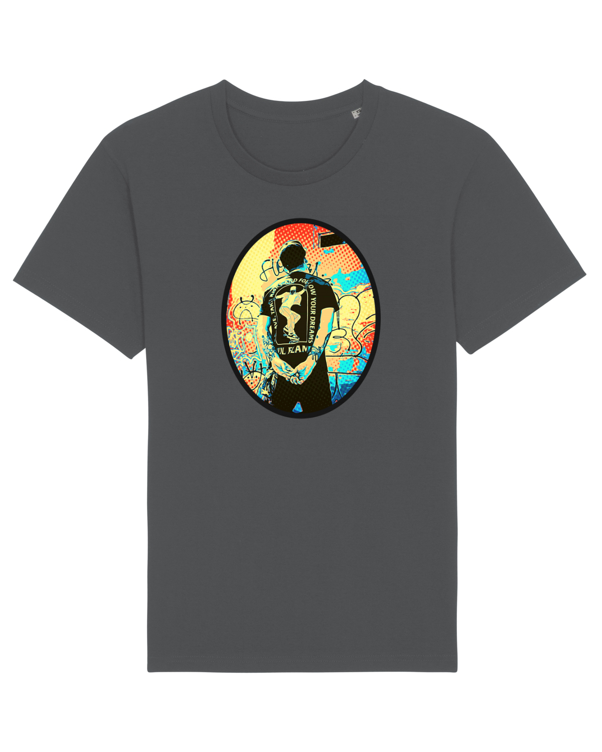 Tricou mânecă scurtă Unisex Rocker Anthracite