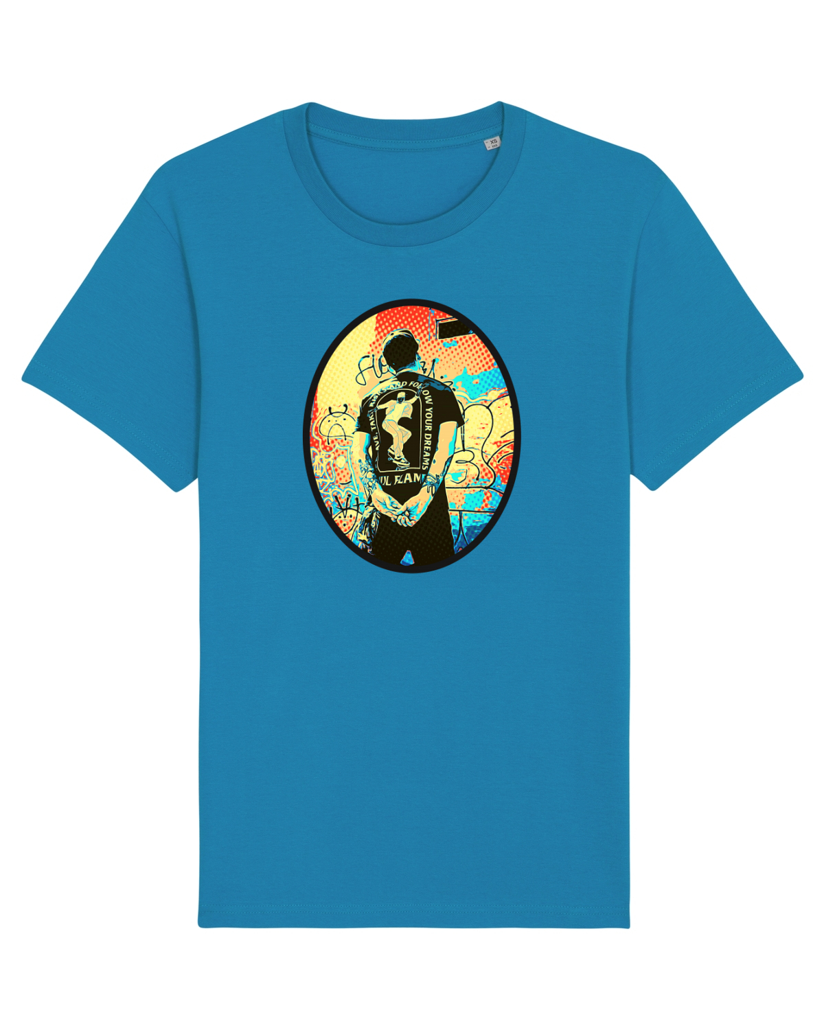 Tricou mânecă scurtă Unisex Rocker Azur