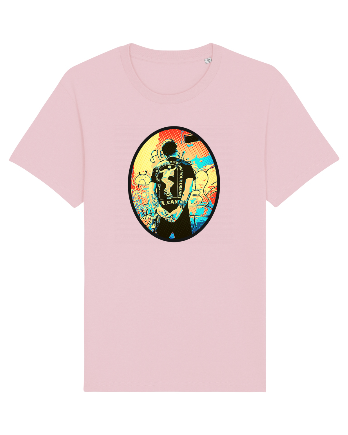 Tricou mânecă scurtă Unisex Rocker Cotton Pink