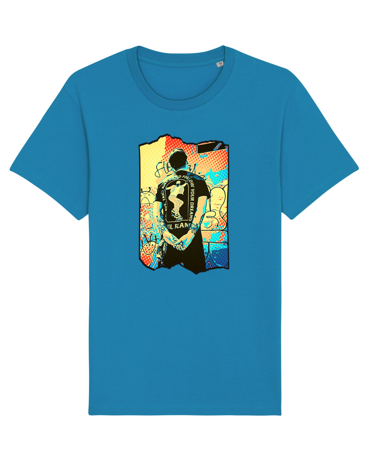 Tricou mânecă scurtă Unisex Rocker Azur