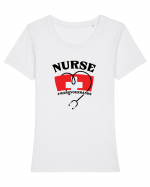 Nurse Wash your hands Tricou mânecă scurtă guler larg fitted Damă Expresser