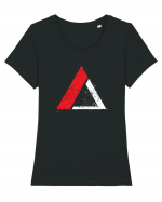 Triagle logo Tricou mânecă scurtă guler larg fitted Damă Expresser