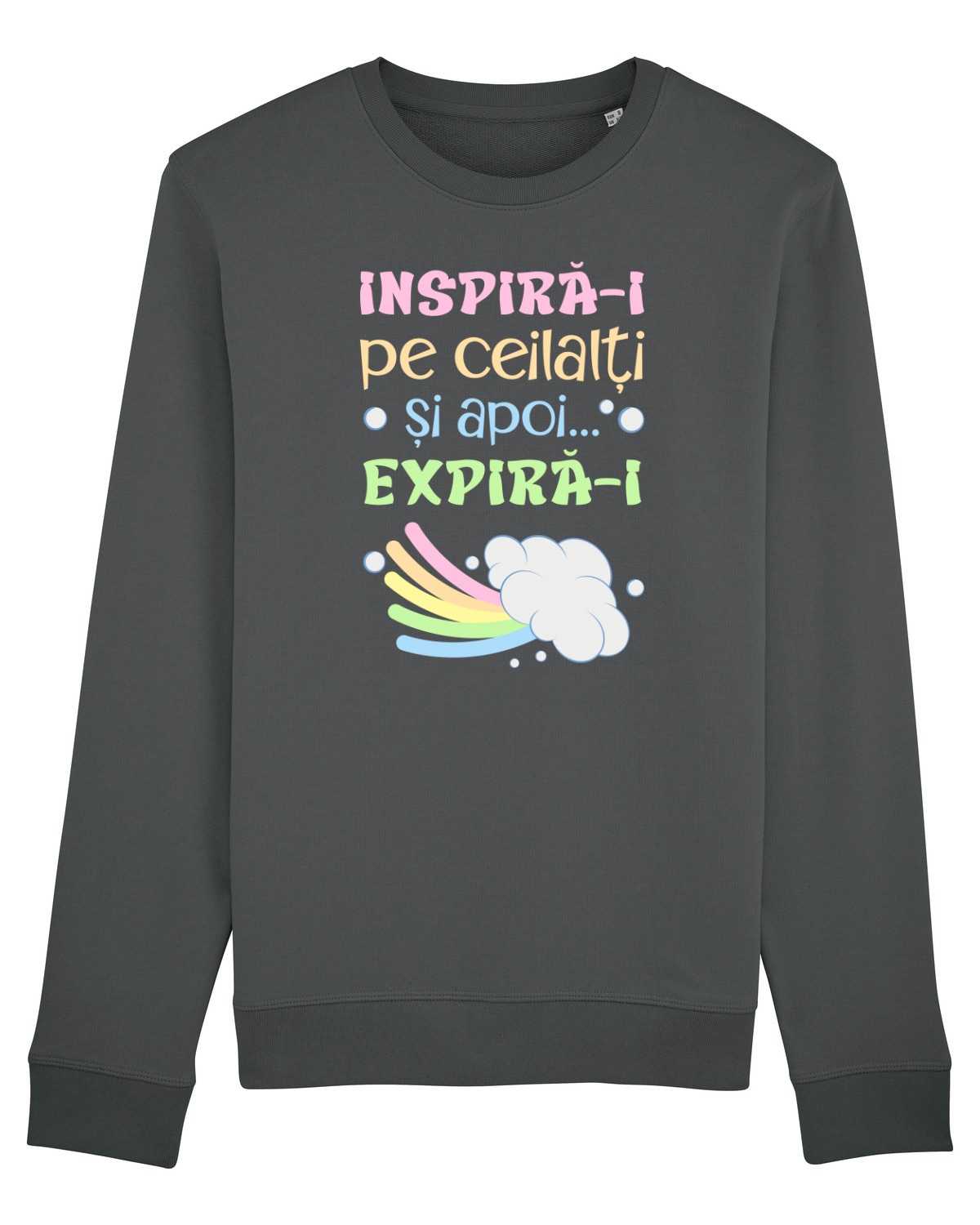 Bluză mânecă lungă Unisex Rise Anthracite