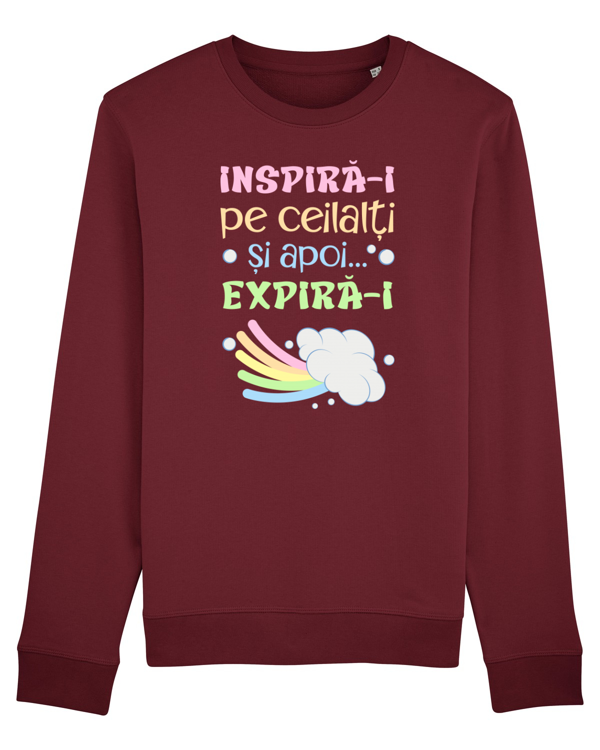 Bluză mânecă lungă Unisex Rise Burgundy