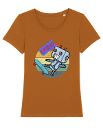 Robot Skater Tricou mânecă scurtă guler larg fitted Damă Expresser