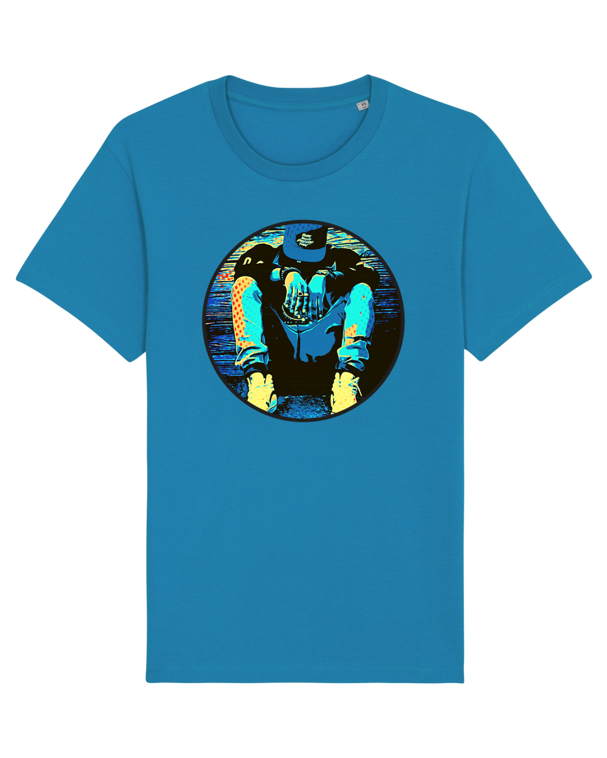 Tricou mânecă scurtă Unisex Rocker Azur