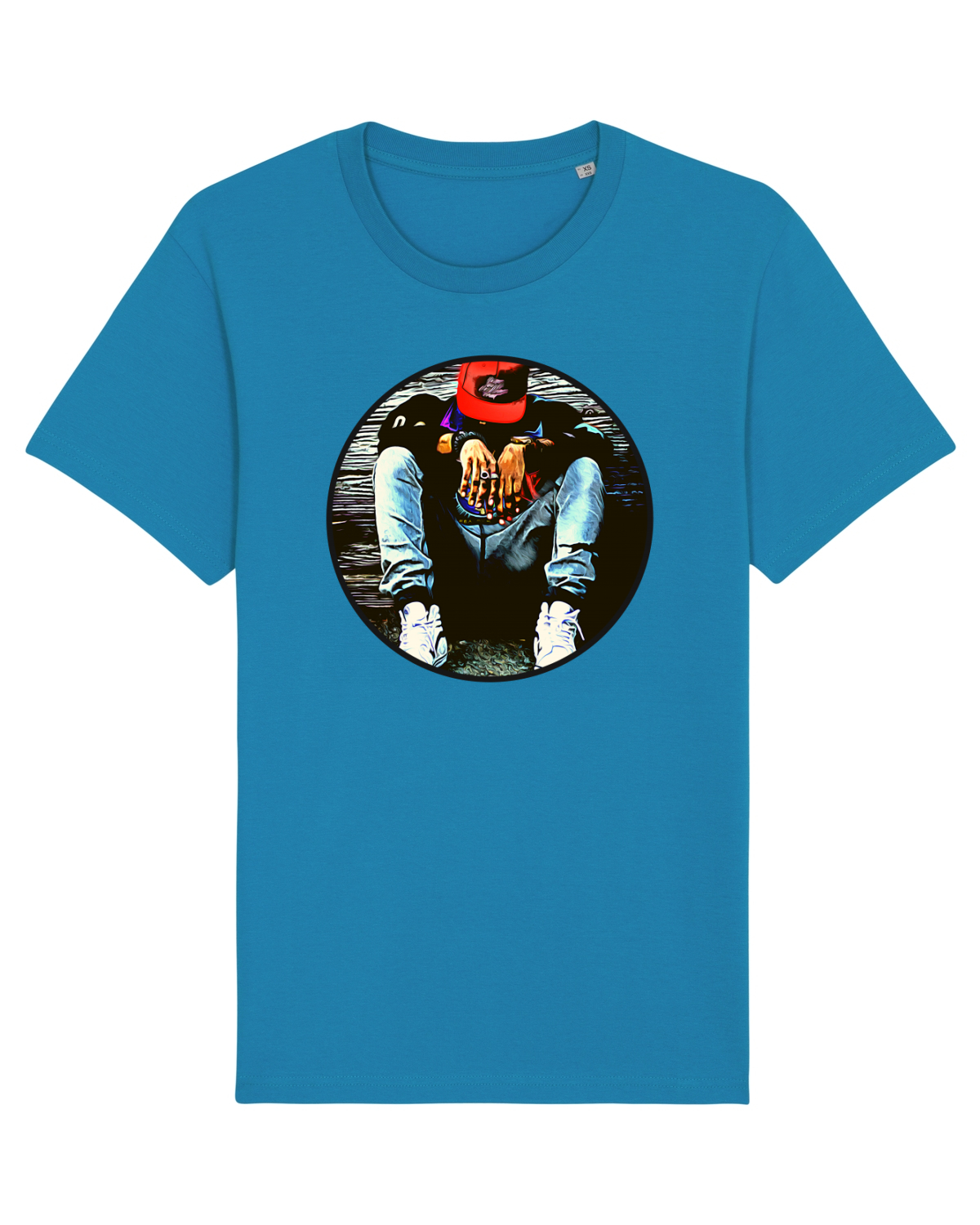 Tricou mânecă scurtă Unisex Rocker Azur