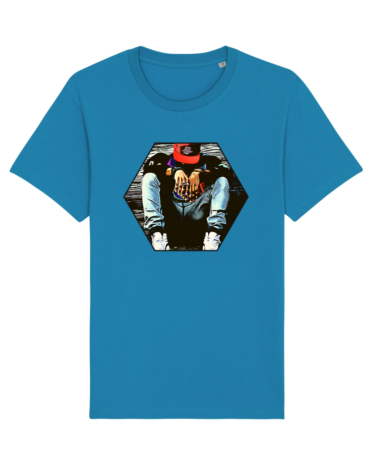 Tricou mânecă scurtă Unisex Rocker Azur