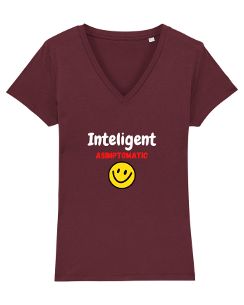 Inteligent Asimptomatic! funny Burgundy