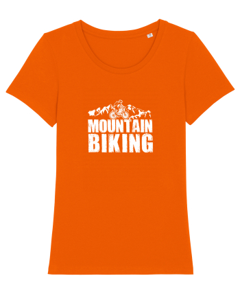 Mountain Biking Bright Orange