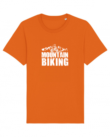 Mountain Biking Bright Orange