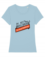 Anti social distancing Tricou mânecă scurtă guler larg fitted Damă Expresser