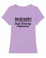 Introvert Social Distancing Tricou mânecă scurtă guler larg fitted Damă Expresser