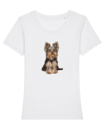 Yorkshire terrier Tricou mânecă scurtă guler larg fitted Damă Expresser