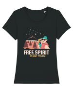 Free spirit wild heart Tricou mânecă scurtă guler larg fitted Damă Expresser
