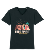 Free spirit wild heart Tricou mânecă scurtă guler V Bărbat Presenter