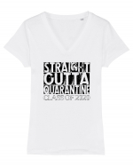 Straight Outta Quarantine Tricou mânecă scurtă guler V Damă Evoker