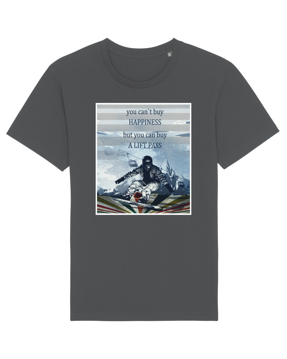 Tricou mânecă scurtă Unisex Rocker Anthracite