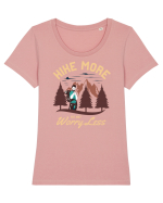 Hike more worry less Tricou mânecă scurtă guler larg fitted Damă Expresser