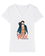 Hike your problems away - culori deschise Tricou mânecă scurtă guler V Damă Evoker