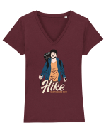Hike your problems away - culori inchise Tricou mânecă scurtă guler V Damă Evoker