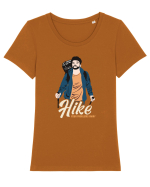 Hike your problems away - culori inchise Tricou mânecă scurtă guler larg fitted Damă Expresser