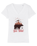Live wild Tricou mânecă scurtă guler V Damă Evoker