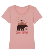 Live wild Tricou mânecă scurtă guler larg fitted Damă Expresser