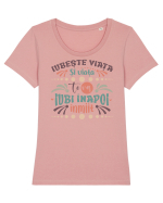 Iubește viața Tricou mânecă scurtă guler larg fitted Damă Expresser