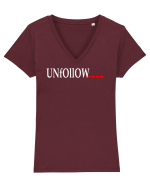 Unfollow... Tricou mânecă scurtă guler V Damă Evoker