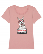Social Distance Husky Tricou mânecă scurtă guler larg fitted Damă Expresser